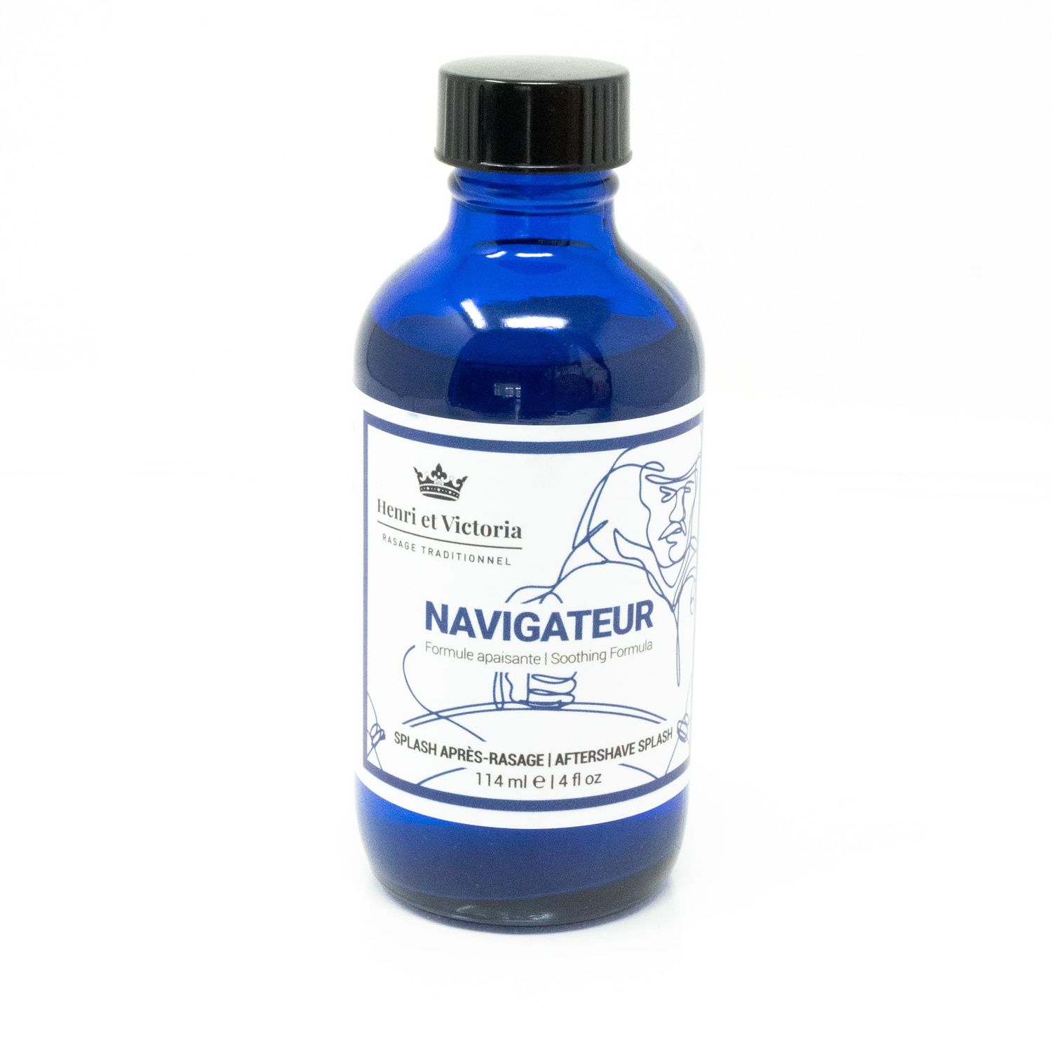 Henri et Victoria Aftershave Splash For Men l Navigateur Fragrance l Canadian Made by A Skilled Artisan l Moisturizes &amp; Soothes the Skin | 114 ml (4 oz)