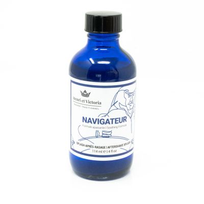 Henri et Victoria Aftershave Splash For Men l Navigateur Fragrance l Canadian Made by A Skilled Artisan l Moisturizes &amp; Soothes the Skin | 114 ml (4 oz)