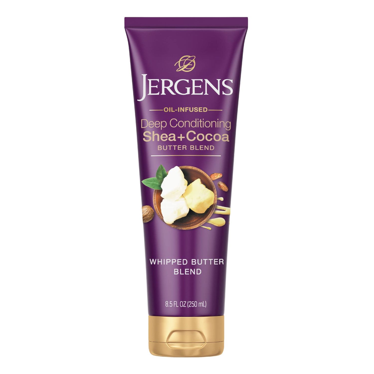 Jergens Shea and Cocoa Whipped Body Butter Lotion, Tone Enriching Hand And Body Lotion for Dry Skin, with Vitamins B3 &amp; E, 8.5 Oz