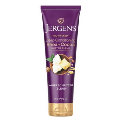 Jergens Shea and Cocoa Whipped Body Butter Lotion, Tone Enriching Hand And Body Lotion for Dry Skin, with Vitamins B3 &amp; E, 8.5 Oz