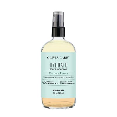 Olivia Care Body Oil Shower Oil Vegan &amp; Natural | Hydrating &amp; Moisturizing - Infused with VITAMIN E, K &amp; Omega Fatty Acids - Refreshing Fragrance - Reduce Dry Skin (Coconut Honey)