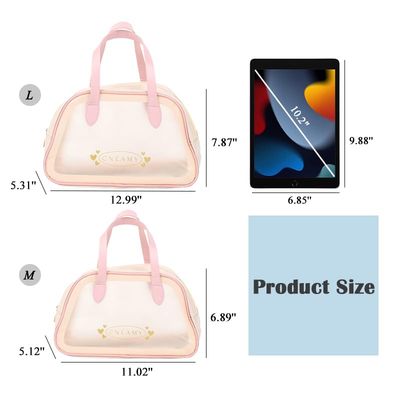 kamumanni Travel Toiletry Bag, Large Clear Makeup Bag with Handles, Translucent Dry &Wet Separation Travel Bag for Skincare Products, Toiletries (Blue, Medium)