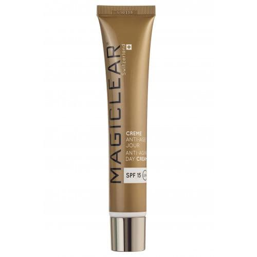 MAGICLEAR Luxury Skin Care Anti-Aging Day cream Daily Face Moisturizer with SPF 15, Hyaluronic Acid, Vitamin C, E, for Dark Spots with Niacinamide Swiss brand 1.76 OZ