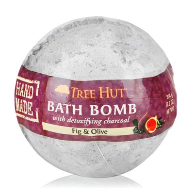 Tree Hut Shea Detoxifying Bath Bomb with Charcoal Fig &amp; Olive, 7.2oz, Ultra Hydrating Bath Bomb for Nourishing Essential Body Care