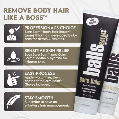 The Bare Pair Double Pro Pac King Kombo - Body Hair Management System (w/Exfoliating Glove)