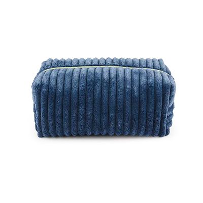 Kornnapa Cosmetic Bag for Purse, Corduroy Makeup Bag for Women Toiletry Bag Small Travel Makeup Bag Cute Makeup Bags Skincare Bag Makeup Pouch Organizer, Blue