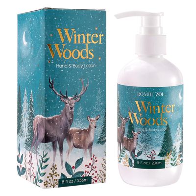 ROMIIE ZOI Christmas Hand &amp; Body Lotion with Moisturizing Shea Butter for All Skin Type- Winter Woods - Christmas Pine Scent - 236 ML / 8 FL OZ
