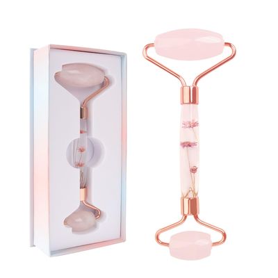 Raffaello Jade Roller for Face, Face Roller Redness Reducing Skin Care Tools, Natural Pink Facial Roller Guasha Face Tool, Massager for Face, Eyes, Neck, Relieve Fine Lines and Wrinkles - Rose Quartz