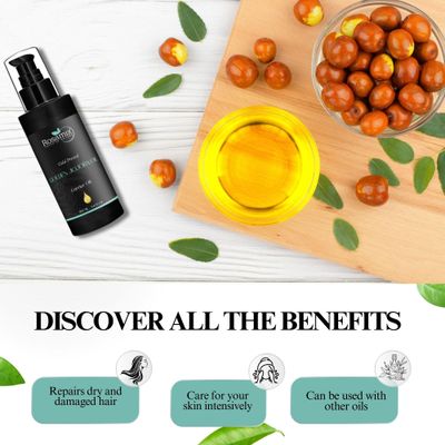 Rosamix COLD PRESSED GOLDEN JOJOBA OIL - 100% Pure and Natural Moisturizing Face, Hair, Body, Skin Care.