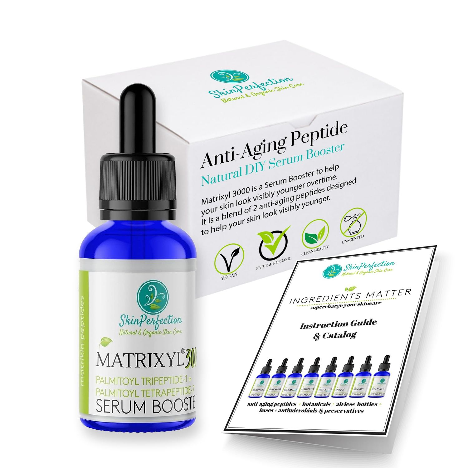 Skin Perfection Matrixyl 3000 Serum for Face Anti Aging - Face Serum for Women Anti Aging with Palmitoyl Tripeptide-1 Tetrapeptide 7 for Wrinkles &amp; Fine Lines - Mix with Any Skincare Product - 0.5oz
