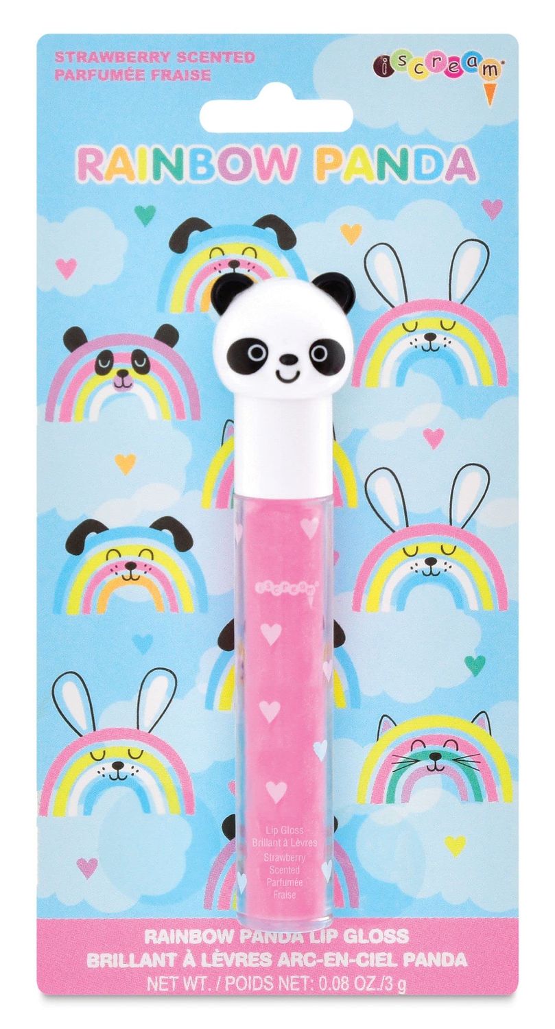 iscream Rainbow Panda Wand Applicator Lip Gloss, Strawberry Scent