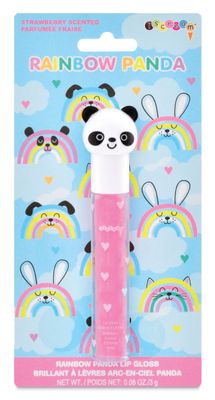 iscream Rainbow Panda Wand Applicator Lip Gloss, Strawberry Scent