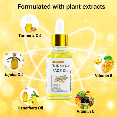 MR.A 3Pack Turmeric Oil, Turmeric oil for Face Body, Pure Natural Turmeric Essential Oil with Vitamin C, Great for Cleanses Skin, Moisturize &amp; Soothing skin, Tumeric Face Oil for All Skin Type