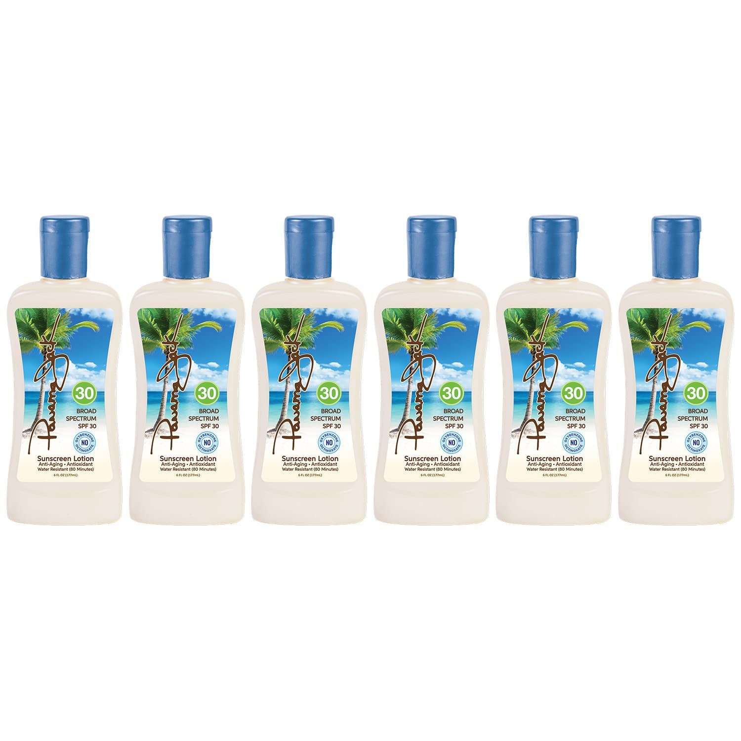 Panama Jack Sunscreen Suntan Lotion - SPF 30, Broad Spectrum UVA/UVB Protection, PABA, Paraben, Gluten &amp; Cruelty Free, 6 FL OZ (Pack of 6)