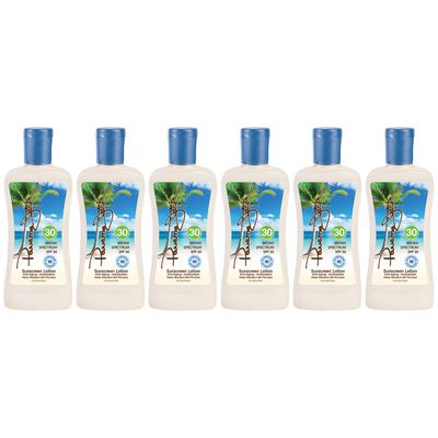 Panama Jack Sunscreen Suntan Lotion - SPF 30, Broad Spectrum UVA/UVB Protection, PABA, Paraben, Gluten &amp; Cruelty Free, 6 FL OZ (Pack of 6)