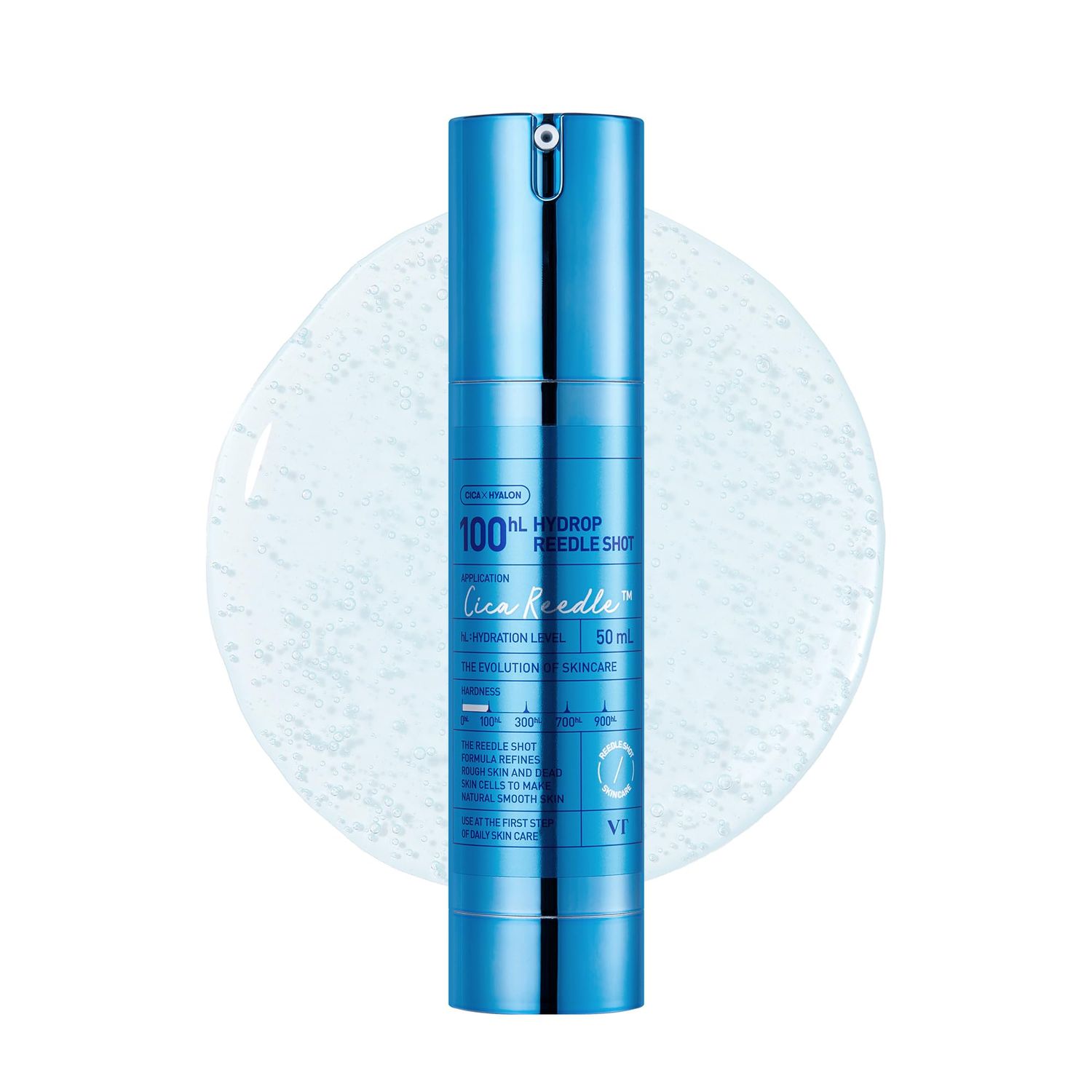 VT COSMETICS Hydrop Reedle Shot 100hL, Hyaluronic Acid Microneedling Serum, Intensive Hydrating &amp; Moisturizing Exosome, Light-Weight, Soft Skin, Glass Skin, Korean Skin Booster, 1.69 Fl Oz.(50ml)