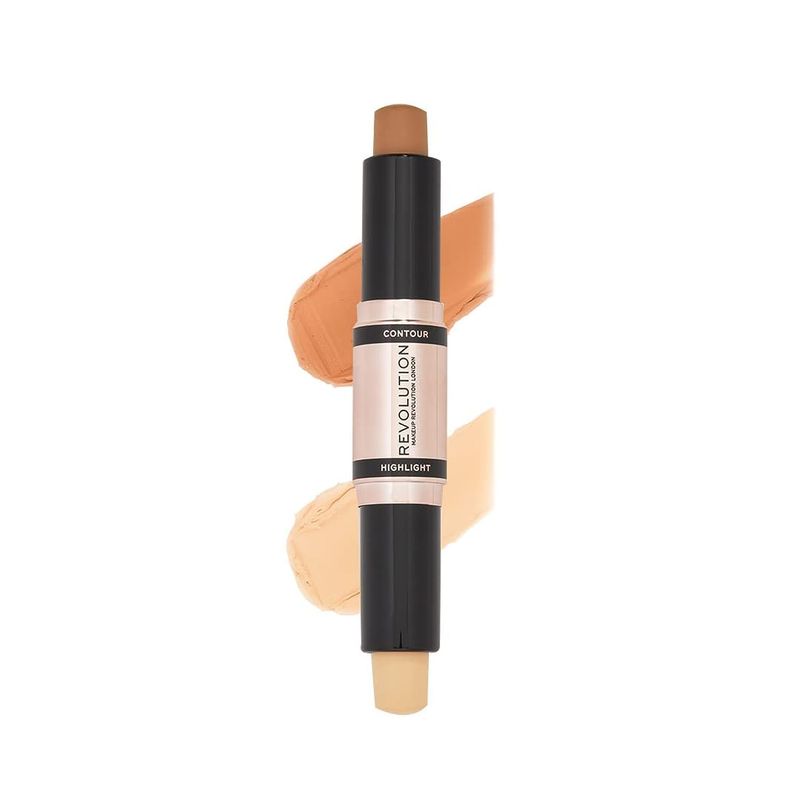 Revolution, Fast Base Contour Stick, Dual Ended, Sculpts &amp; Defines Face, Lightweight, Blendable, Medium, 2 X 0.15 Oz