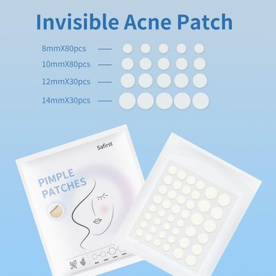 Safirst Ache Patches Hydrocolloid Pimple Absorbing Patch 4 Size 220 Counts Spot Blemish Invisible Sticky Stickers Zit Dot Cover with Tea Tree Oil Face Emergency Breakout Treatment