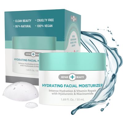 Repair Beauty Hyaluronic Acid and Niacinamide Daily Face Moisturizer - Anti-aging, Moisturizes Dry Skin, Hydrating Day Cream - Cruelty Free Korean Skin Care For All Skin Types - 1.69 Fl. oz/ 50ml