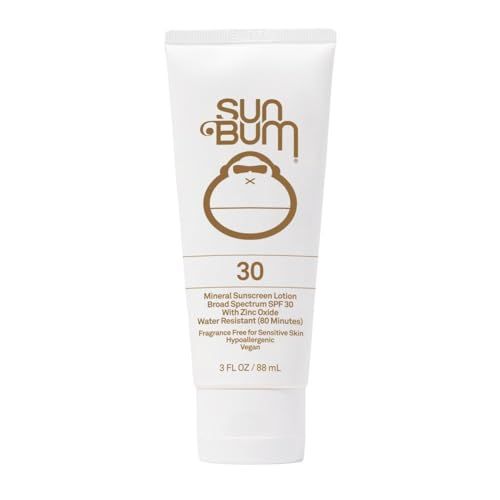 Sun Bum Mineral SPF 50 Sunscreen Body Lotion| Broad Spectrum Moisturizing Facial Sunblock with Vitamin E | Vegan and Hawaii 104 Act Compliant (Octinoxate &amp; Oxybenzone Free) | Travel Friendly 3 oz