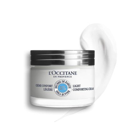 LOCCITANE Shea Light Comforting Face Cream, 1.7 Fl. Oz: Non-Comedogenic, Lightweight Moisturizer, Soothe Skin, Hydrating, With 5% Organic Shea