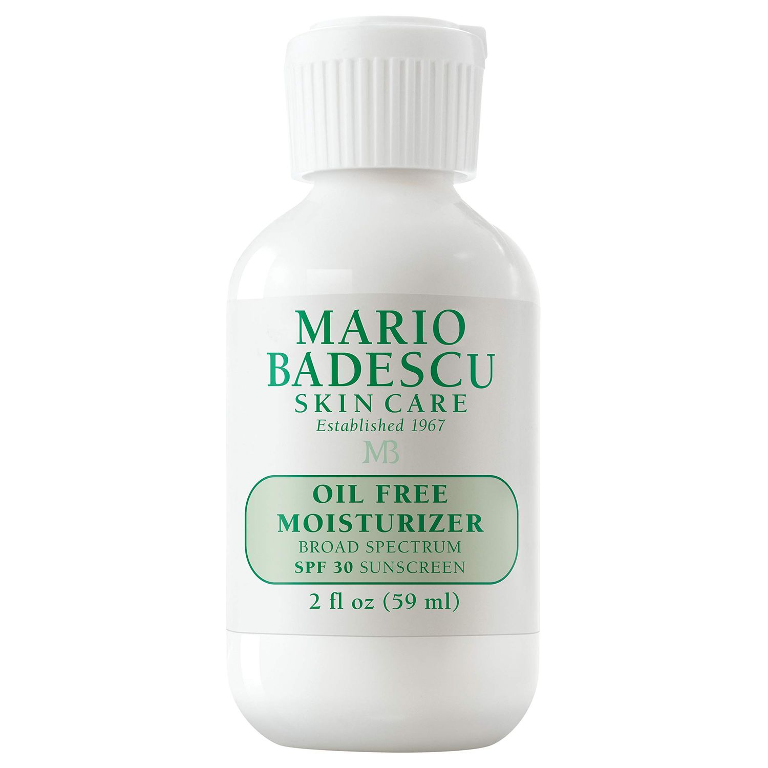 Mario Badescu Oil Free Moisturizer with Broad Spectrum SPF 30 Face Sunscreen for Combination, Oily &amp; Sensitive Skin, Lightweight and Non-Greasy Formula with Green Tea &amp; Aloe Vera, 2 Fl Oz