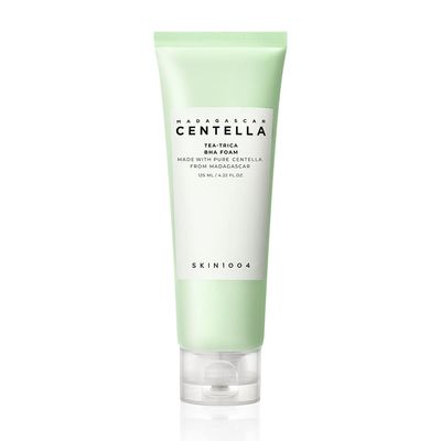 SKIN1004 Madagascar Centella Tea-Trica BHA Foam 4.22 fl.oz, 125ml, Professional Cleansing Care and Relief to Acne-Prone Skin