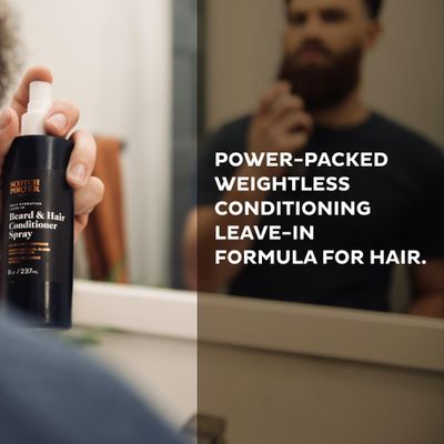 Scotch Porter Daily Hydration Conditioner Spray for Beard &amp; Hair | Coconut, Avocado &amp; More | 8oz Bottle with Pump