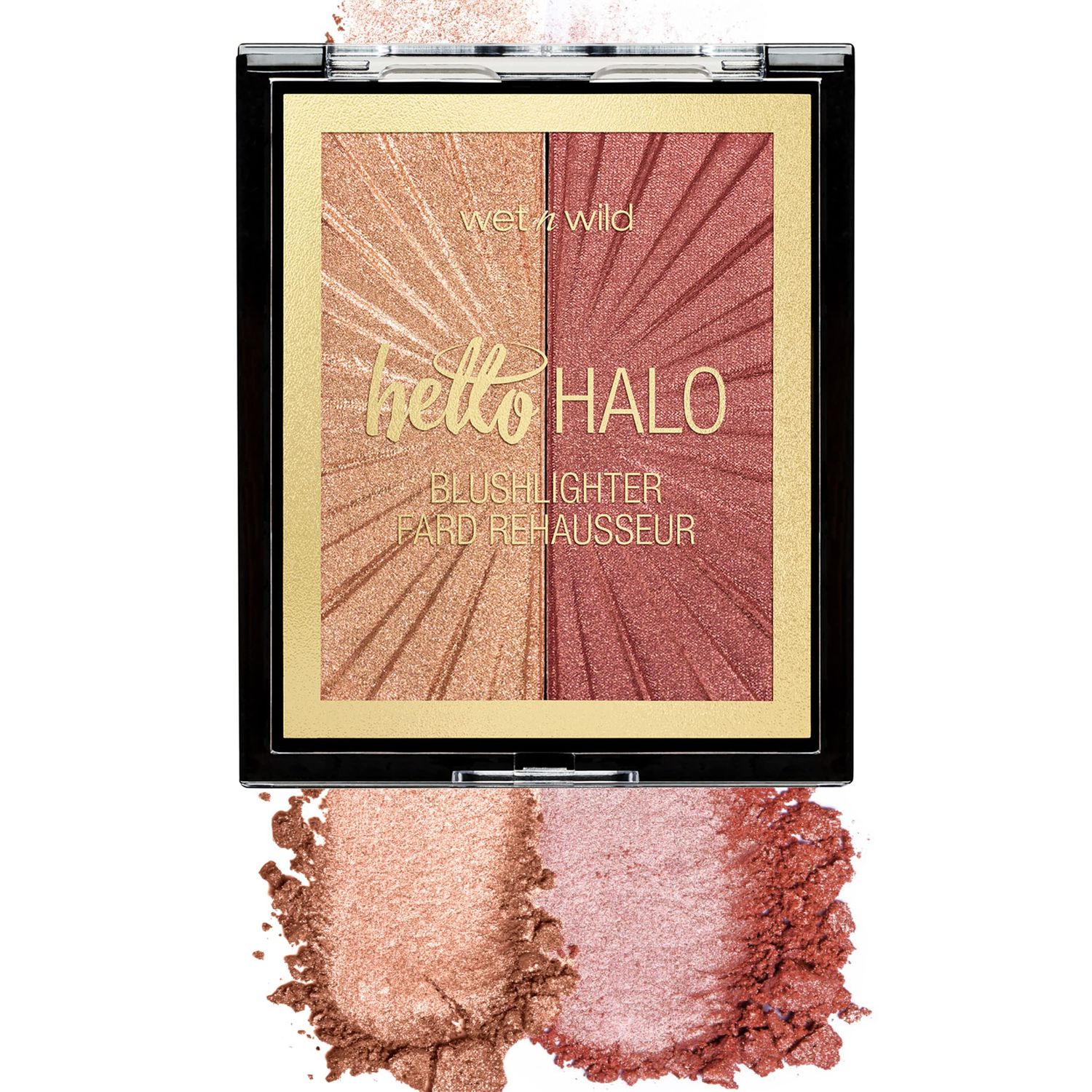 Wet n Wild MegaGlo Blushlighter, Blendable Blush &amp; Highlighter Set, Shimmery Metallic Finish, Flash Me