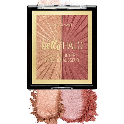 Wet n Wild MegaGlo Blushlighter, Blendable Blush &amp; Highlighter Set, Shimmery Metallic Finish, Flash Me