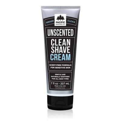 Pacific Shaving Company Clean Shaving Cream - Shea Butter + Vitamin E Shave Cream for Hydrated Sensitive Skin - Clean Formula for a Smooth, Anti-Redness + Irritation-Free Shave Cream (7 Oz)