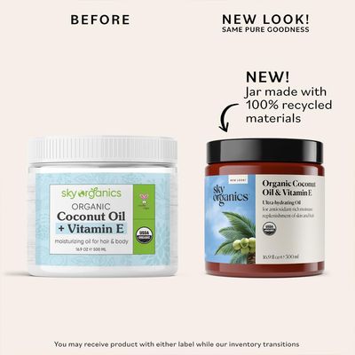 Sky Organics - Organic Coconut Oil & Vitamin E, 16.9 fl oz - Skin & Hair Ultra-Hydrating Oil - Fatty Acids & Antioxidants - Natural, Vegan & Cruelty Free - Skin Care & Hair Care