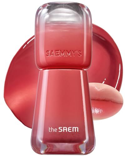 THESAEM Saemmy&#39;s Ade Shot Tint - Korean Lip Titnt, Water Gel Lip Stain with Plump Glowy Moisturizing Finish, Buildable Radiant Gloss, Long-Lasting Comfort, 0.1 fl.oz. (05 Rose Hibiscus)