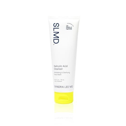 SLMD by Dr. Pimple Popper - Salicylic Acid Cleanser 4 fl oz Exfoliating Gel Cleanser Face Wash Acne Prone Skin - Treat &amp; Prevent Active Acne - Pore Cleanser Prevents Blackheads &amp; Whiteheads