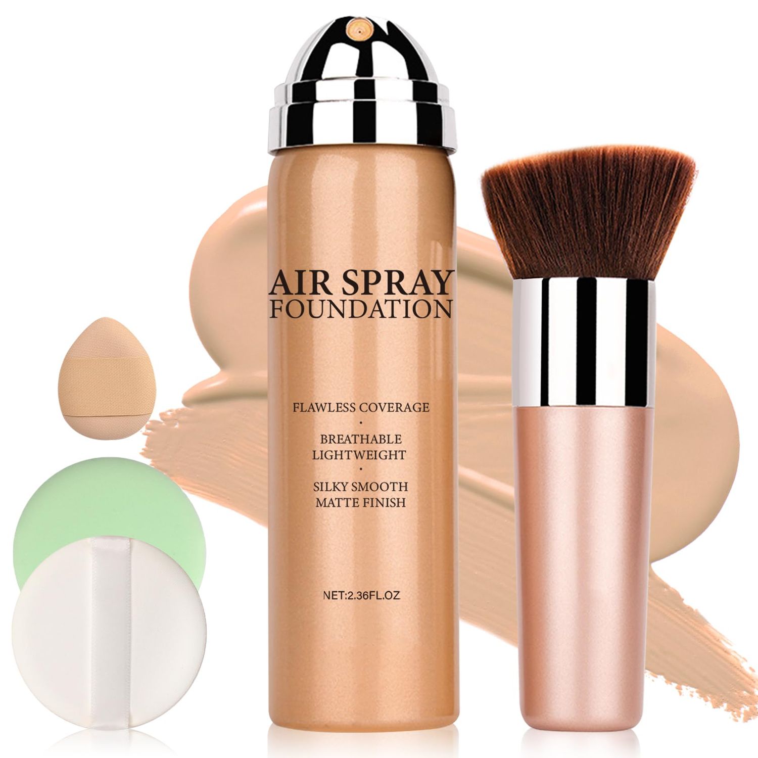 LZXLUKGIR Airbrush Flawless Setting spray,Hydrating Full Coverage Foundation for Smooth Radiant Finish,Breathable Blendable,Lightweight Silky Foundation Makeup for Mature Skin(02 Beige)