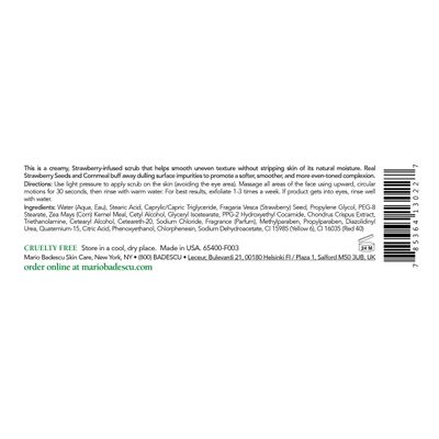 Mario Badescu Strawberry Face Scrub for All Skin Types | Facial Scrub that Refines Dull Skin |Formulated with Strawberry Seed &amp; Cornmeal| 4 OZ