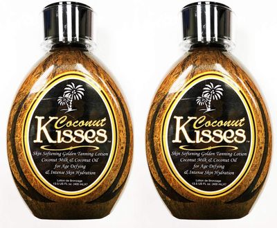 Lot of (2) Ed Hardy COCONUT KISSES Golden Tanning Lotion, 13.5 oz