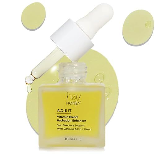 Hey Honey Skincare A.C.E. IT Blend Drops Vitamin A Vitamin C Vitamin E | Skin Treatment Dew Drops | Anti Aging Face Oil targets Wrinkles &amp; Uneven Skin Texture, Visibly Brighten &amp; Smooth | 1 Oz