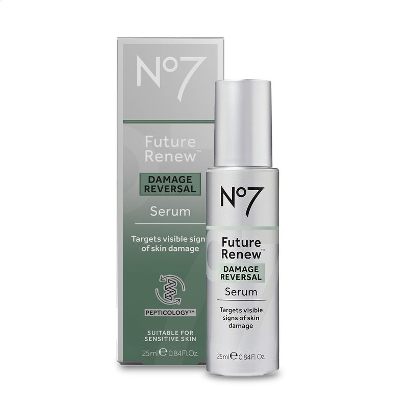 No7 Future Renew Damage Reversal Serum - Anti-Aging Face Serum for Glowing Skin - Hyaluronic Acid + Niacinamide for Sun Damage Reversal - Dermatologist-Approved, Sensitive Skin Suitable (0.84 Fl Oz)