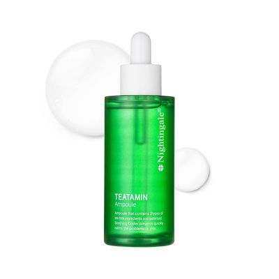 Nightingale TEATAMIN Ampoule, Redness Relief Face Serum, Soothing for Sensitive and Irritated Skin, with Tea Tree Complex &amp; Vitamin, Acne Serum, Hypoallergenic, Cruelty Free, Korean Skin Care