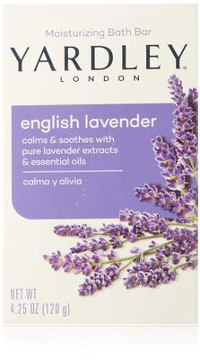 Yardley London Moisturizing Bar English Lavender with Essential Oils 4.25 oz (Pack of 8)