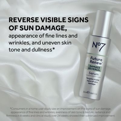 No7 Future Renew Damage Reversal Serum - Anti-Aging Face Serum for Glowing Skin - Hyaluronic Acid + Niacinamide for Sun Damage Reversal - Dermatologist-Approved, Sensitive Skin Suitable (0.84 Fl Oz)