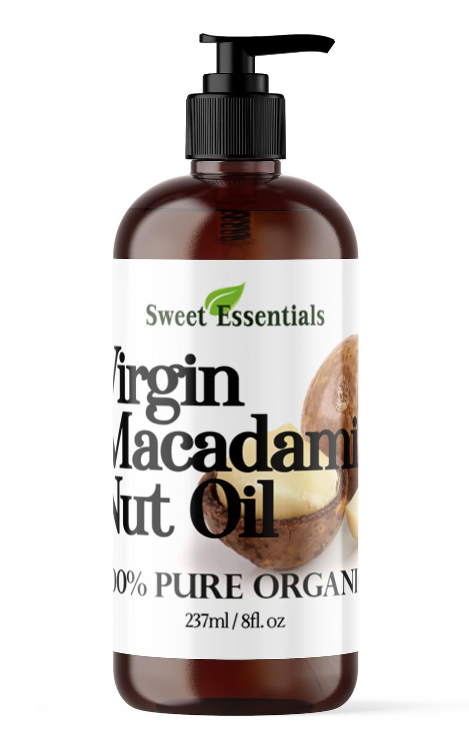 Organic Unrefined Macadamia Nut Oil | 8oz Imported From Italy | 100% Pure | Food Grade | Offers Relief From Dry, Cracked Skin, Eczema, Psoriasis, Dermatitis, Rosacea &amp; More | Best Natural Moisturizer