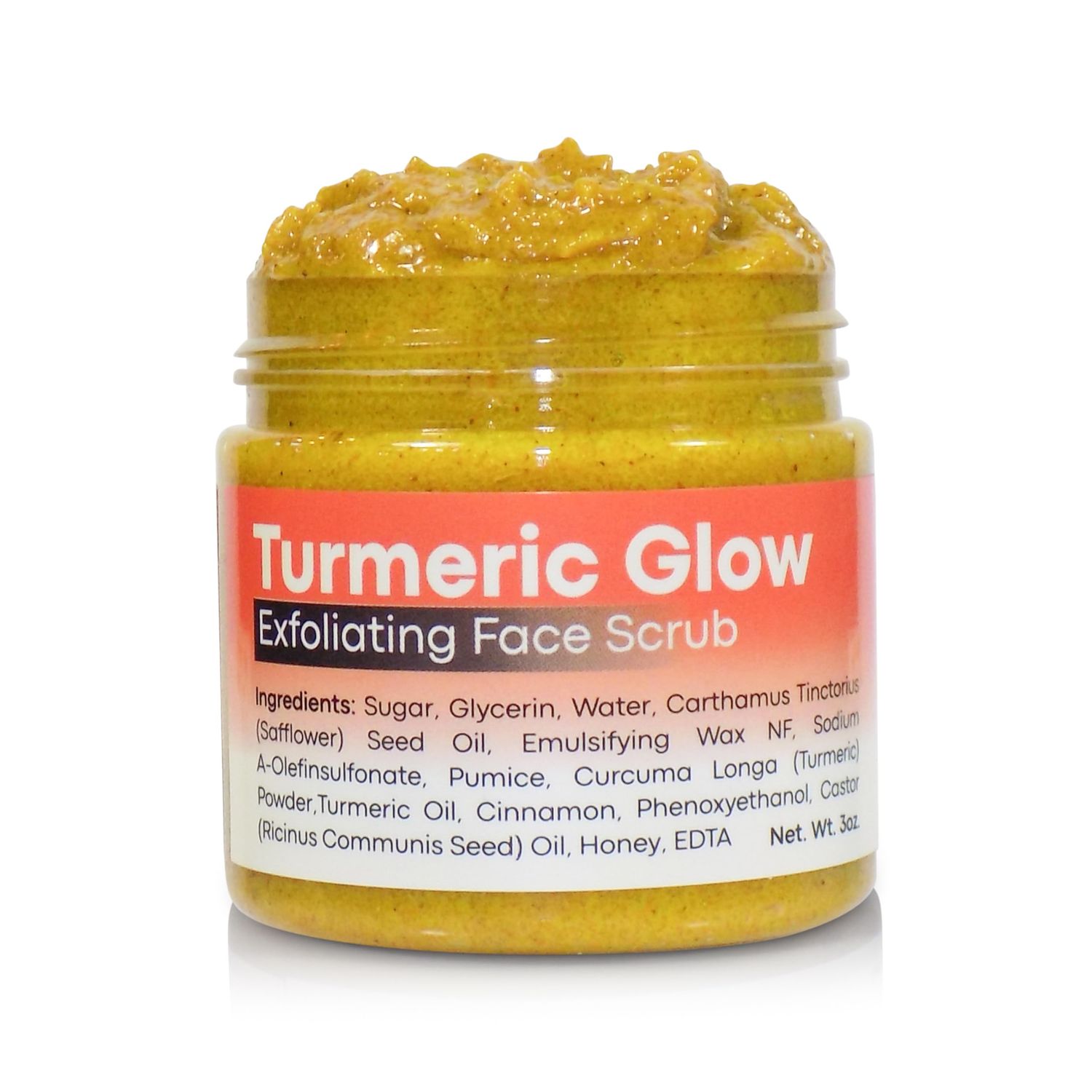 Joli Noir - Turmeric Scrub With Honey &amp; Cinnamon - Fragrance Free Exfoliating Face Sugar Scrub - For Acne, Hyperpigmentation &amp; Dullness - 3 Ounces