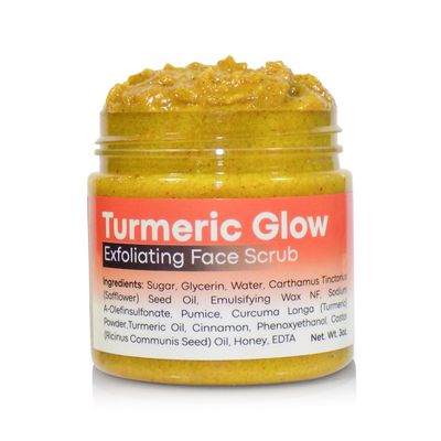 Joli Noir - Turmeric Scrub With Honey &amp; Cinnamon - Fragrance Free Exfoliating Face Sugar Scrub - For Acne, Hyperpigmentation &amp; Dullness - 3 Ounces