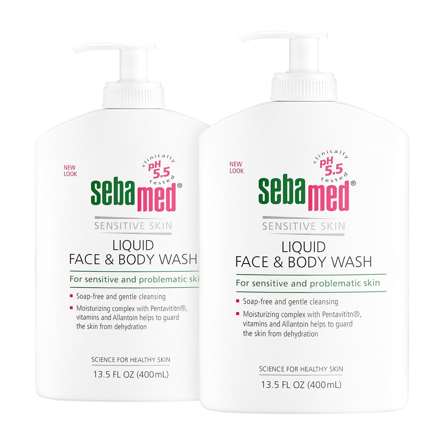 Sebamed Liquid Face &amp; Body Wash with Pump, 400ml, 2 Pack