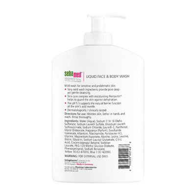 Sebamed Liquid Face &amp; Body Wash with Pump, 400ml, 2 Pack