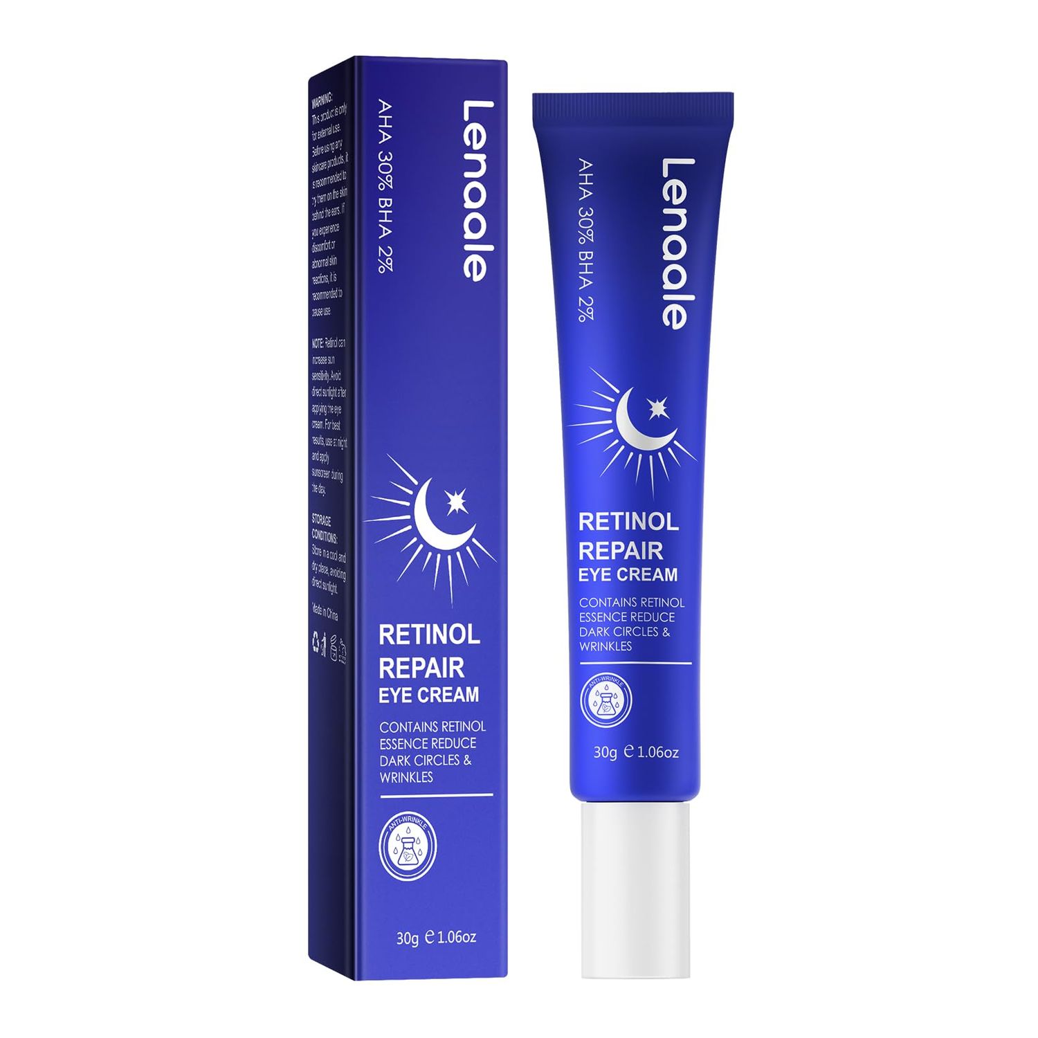 Retinol Eye Cream, Hydrating Under Eye Care Daily Wrinkle Cream, Infused with AHA30% to Smooth and Hydrate Skin, Eye Cream for Dark Circles Treatments, Reduce Under Eye Bags, Smooth Wrinkles1.06 Oz