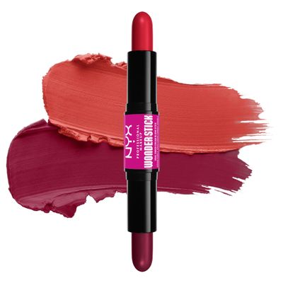 NYX PROFESSIONAL MAKEUP Wonder Stick Blush with Hydrating Hyaluronic Acid, Dual-Ended Cream Blush Stick - Bright Amber &amp; Fuchsia