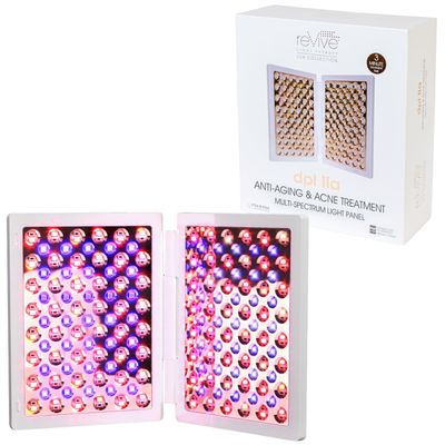 reVive dpl lla Blue &amp; Red Light Therapy Device for Face | 3-in-1 Anti-Aging Wrinkle Reduction Light Panel | 3-Minute LED Acne Treatment